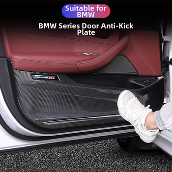 BMW ajtó kick-plate védő – ABS, karbon szövet minta, belső átalakítási kiegészítő, kompatibilis 3-as, 5-ös, X3, X5, X7