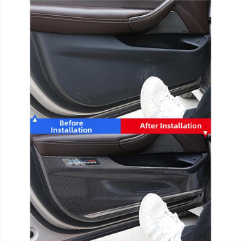 BMW ajtó kick-plate védő – ABS, karbon szövet minta, belső átalakítási kiegészítő, kompatibilis 3-as, 5-ös, X3, X5, X7