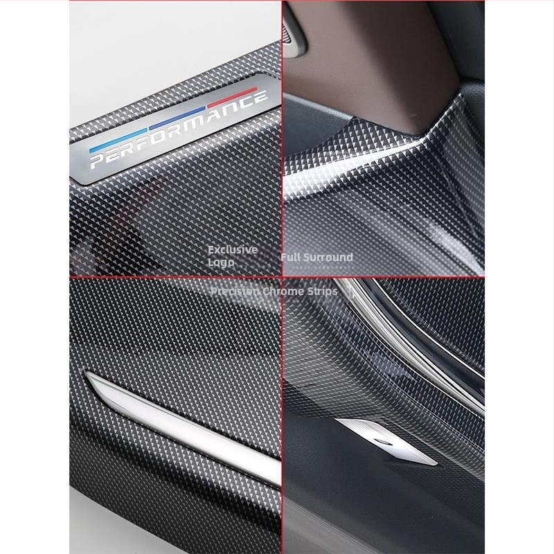 BMW защитна подложка за крак на врата – ABS, карбонова текстура, интериорно модифициране, съвместима с 3 серия, 5 серия, X3, X5, X7