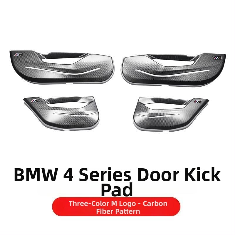 BMW ajtó kick-plate védő – ABS, karbon szövet minta, belső átalakítási kiegészítő, kompatibilis 3-as, 5-ös, X3, X5, X7