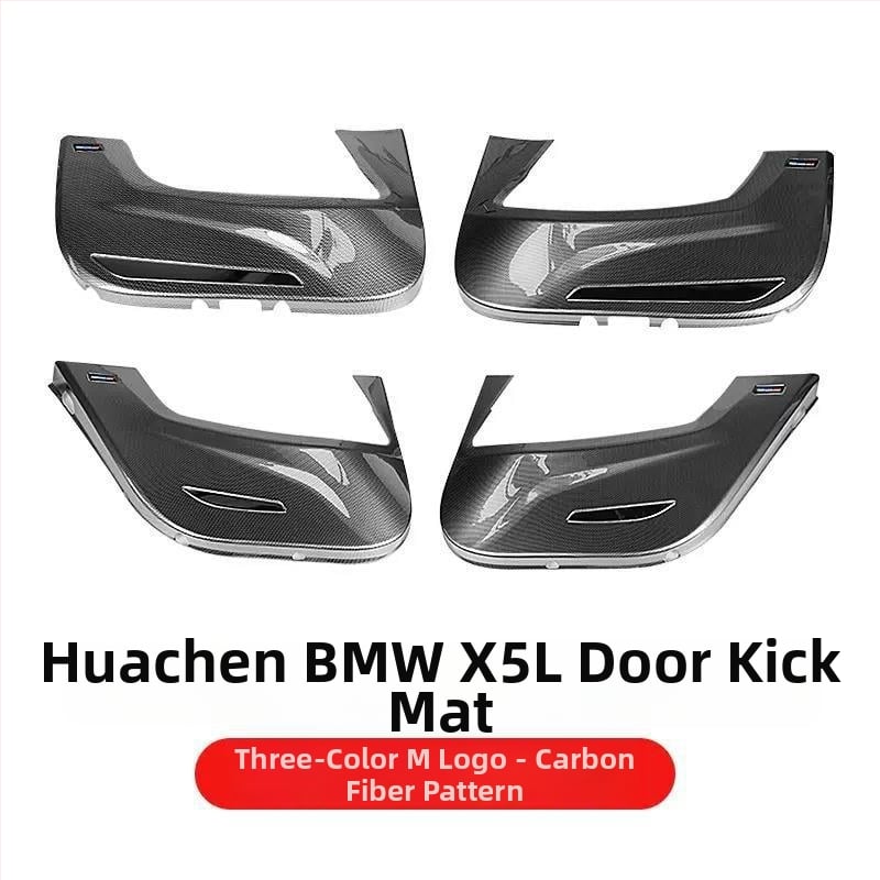 BMW ajtó kick-plate védő – ABS, karbon szövet minta, belső átalakítási kiegészítő, kompatibilis 3-as, 5-ös, X3, X5, X7