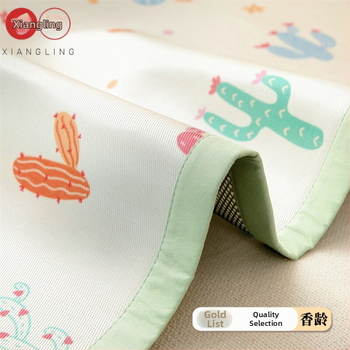 Laste ja beebide jaoks mõeldud päevamat – jääsilk ja rattan materjal, Jacquard-kude, cartoon stiil, masinaga pestav.