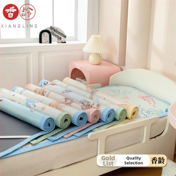 Laste ja beebide jaoks mõeldud päevamat – jääsilk ja rattan materjal, Jacquard-kude, cartoon stiil, masinaga pestav.