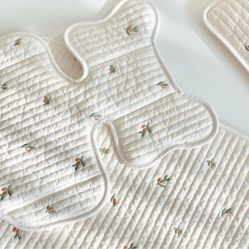 Седалков мат за детска количка за бебета на възраст 1–2 години, бродиран, дишащ, памук за всички сезони, машинно пране