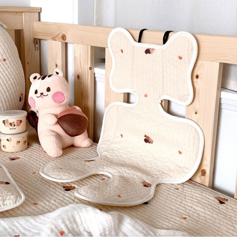 Седалков мат за детска количка за бебета на възраст 1–2 години, бродиран, дишащ, памук за всички сезони, машинно пране