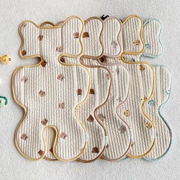 Седална подложка за бебешка количка с бродерия, дишаща и абсорбираща потта, памучен лицев плат + пяна за дъното, универсална за всички сезони, възможност за персонализация