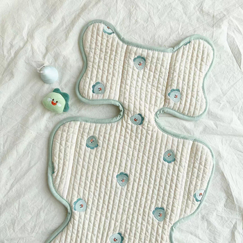 Седална подложка за бебешка количка с бродерия, дишаща и абсорбираща потта, памучен лицев плат + пяна за дъното, универсална за всички сезони, възможност за персонализация