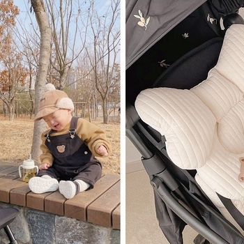 Подложка за бебешка количка и столче за хранене – памучна дишаща материя, персонализирана обработка, едночастично изпращане, позициониране: бебе, подложка