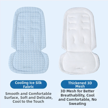 Covoraș pentru scaunul de la cărucior - Material Ice Silk răcoritor, pentru vară, potrivire universală pentru cărucior și scaun înalt