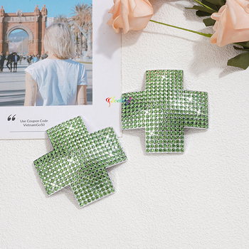 Geometrinis nipelių pleistras su kristalais, krūtinės papuošalas su elektroplavimu, lydinio įdėjus ir kūno grandinė