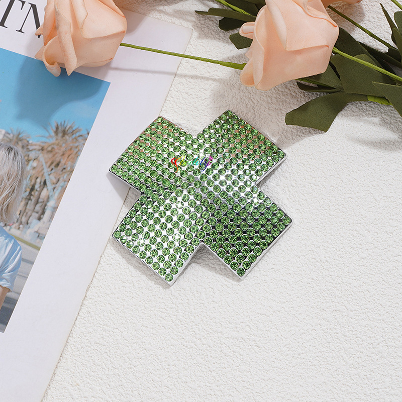 Geometrinis nipelių pleistras su kristalais, krūtinės papuošalas su elektroplavimu, lydinio įdėjus ir kūno grandinė