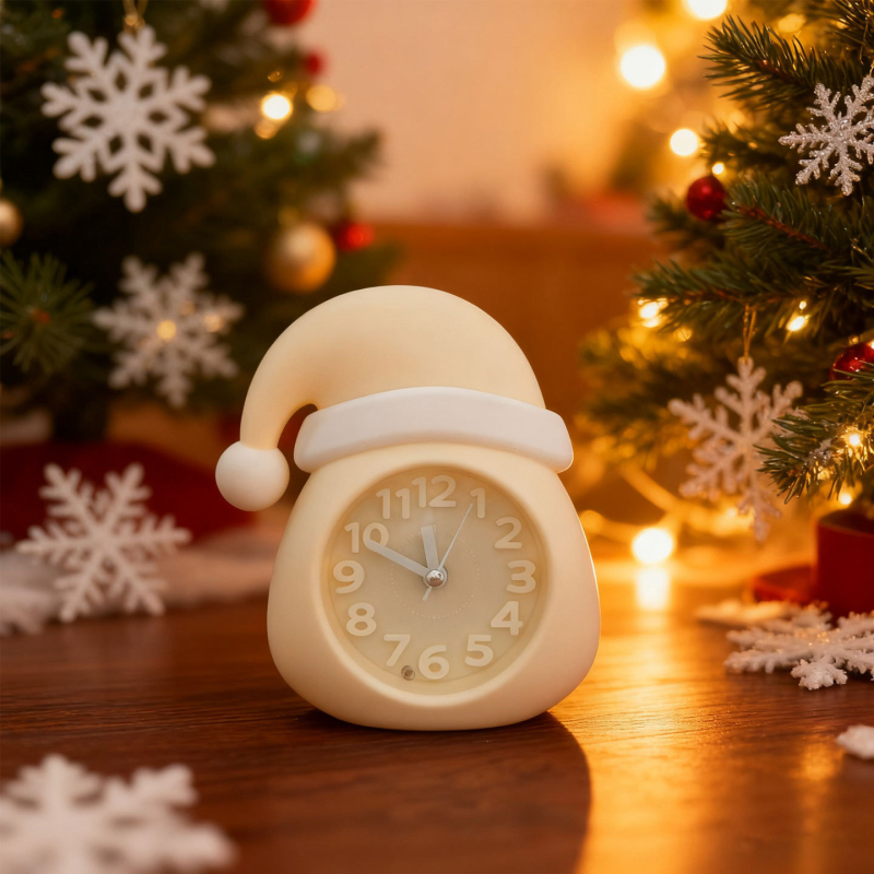 Karikatuurse jõulupuudega äratuskell, Seiko elektrooniline käik, LED-ekraan näidikute ja numbritega, akutoitega, ühepoolne