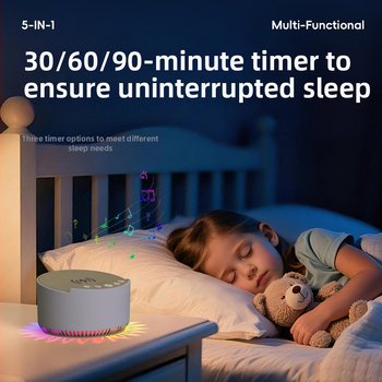Bluetooth колонка за сън с таймер и музика, 15W безжично бързо зареждане, вградена батерия