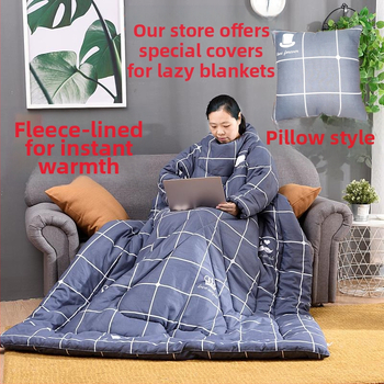 Cuvertură cu mâneci și pernă, căptușeală pluș pentru vârstnici — pătură purtabilă de iarnă pentru utilizatorii de scaun cu rotile; greutate maximă 0,5 kg; material din bumbac 100%; țesătură: brushed, țesătură simplă; umplutură 90–100% fibră chimică