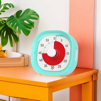 Visuaalne vaikne taimer lastele ja õpilastele, ruudukujuline plastist ajamõõtja kvartsliikumise ja valgustusega