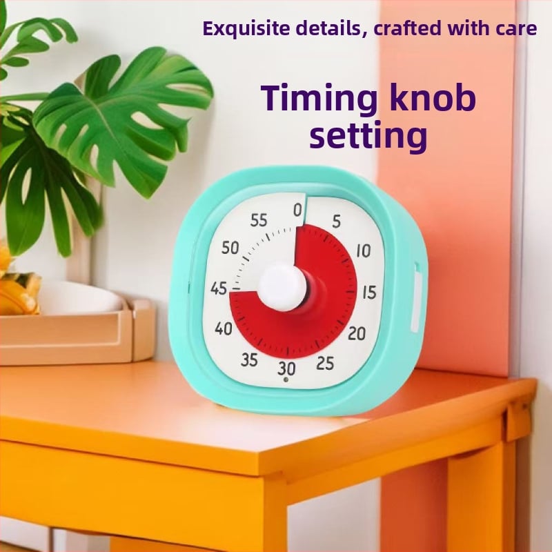 Visuaalne vaikne taimer lastele ja õpilastele, ruudukujuline plastist ajamõõtja kvartsliikumise ja valgustusega