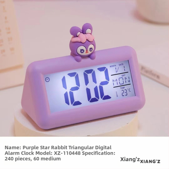 Elektriline äratuskell kolmnurkse kujuga küüliku disainiga, temperatuuri kuvamine ja mitmekülgne taimer, Xiaozhu Meijia