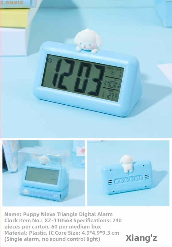 Elektriline äratuskell kolmnurkse kujuga küüliku disainiga, temperatuuri kuvamine ja mitmekülgne taimer, Xiaozhu Meijia