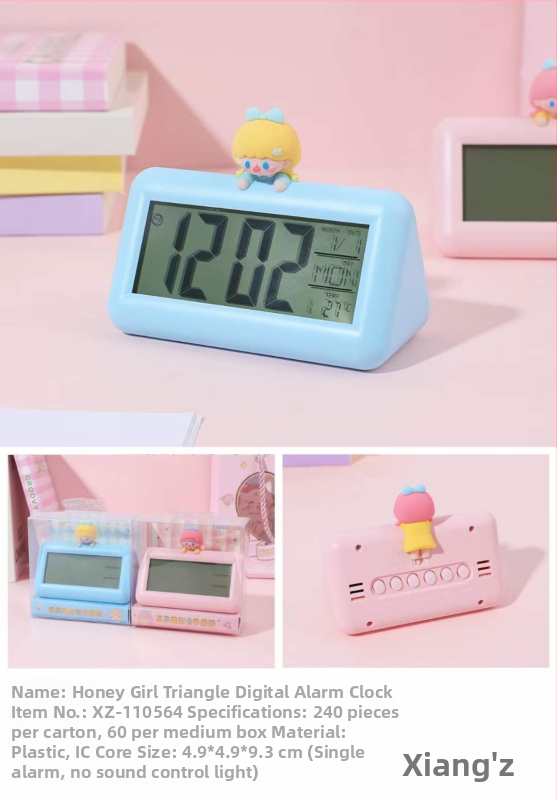 Elektriline äratuskell kolmnurkse kujuga küüliku disainiga, temperatuuri kuvamine ja mitmekülgne taimer, Xiaozhu Meijia