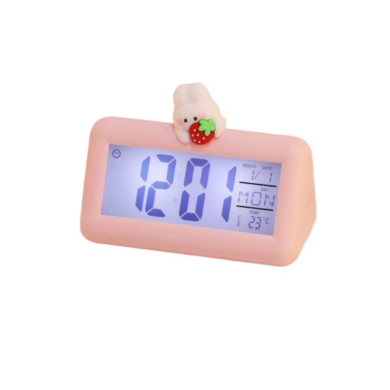 Elektriline äratuskell kolmnurkse kujuga küüliku disainiga, temperatuuri kuvamine ja mitmekülgne taimer, Xiaozhu Meijia