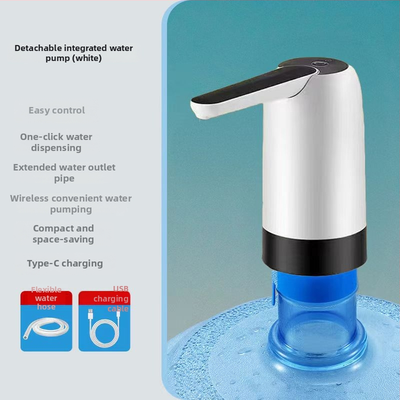 Οικιακός ηλεκτρικός διανομέας νερού σε φιάλες, αυτόματη πίεση για πόσιμο μεταλλικό νερό, Μοντέλο 076, 5V, 4W, σώμα PP, Εκκίνηση με ένα άγγιγμα