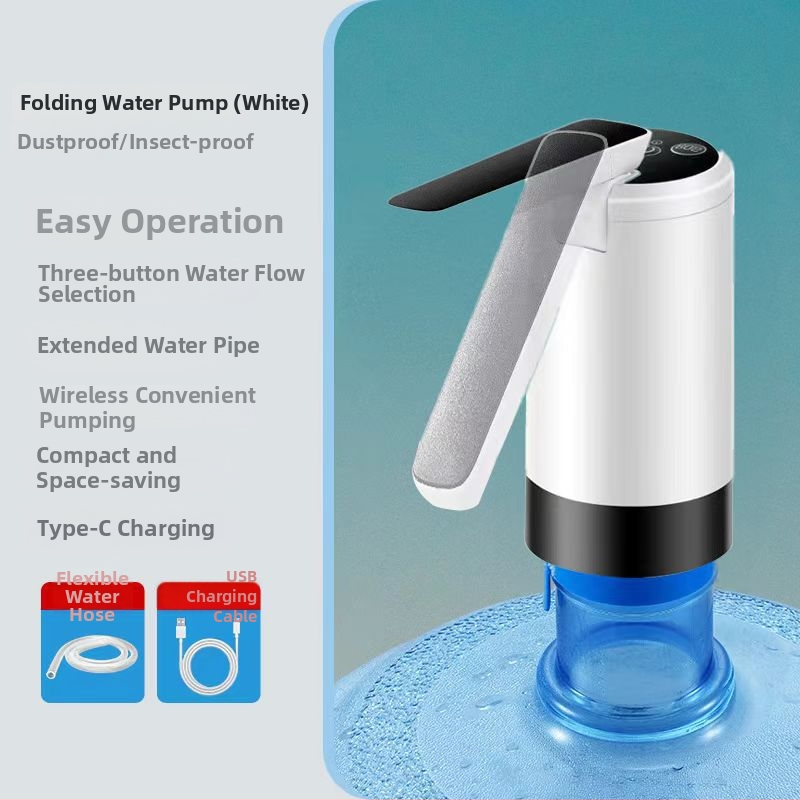 Οικιακός ηλεκτρικός διανομέας νερού σε φιάλες, αυτόματη πίεση για πόσιμο μεταλλικό νερό, Μοντέλο 076, 5V, 4W, σώμα PP, Εκκίνηση με ένα άγγιγμα