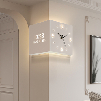 Leonardo LAC-24218 zidni sat, dvostrani, LED zaslon s brojevima i kazaljkama, napajanje baterijom, četvrtasti akrilni kućište, moderni minimalistički stil