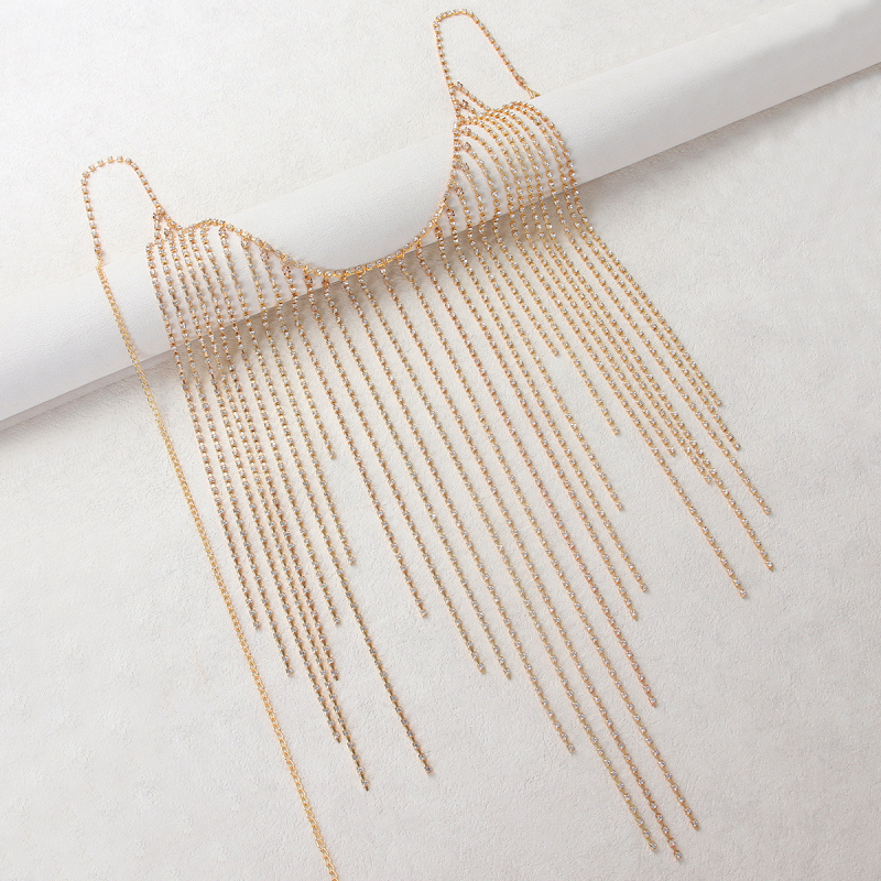 Geometrinė kūno grandinė su rhinestones, dengti dirbtiniai akmenys, kristalai, elektroplatinavimas