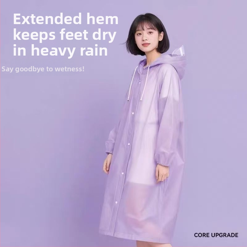 Garš lietusmētelis ārējiem ceļojumiem un kalnu pārgājieniem, PVC audums, ūdensnecaurlaidīgs PU slānis, iespējama logotipa druka