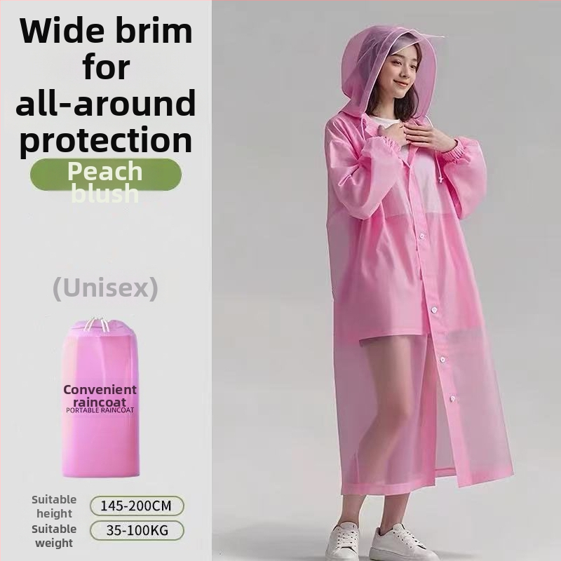 Garš lietusmētelis ārējiem ceļojumiem un kalnu pārgājieniem, PVC audums, ūdensnecaurlaidīgs PU slānis, iespējama logotipa druka