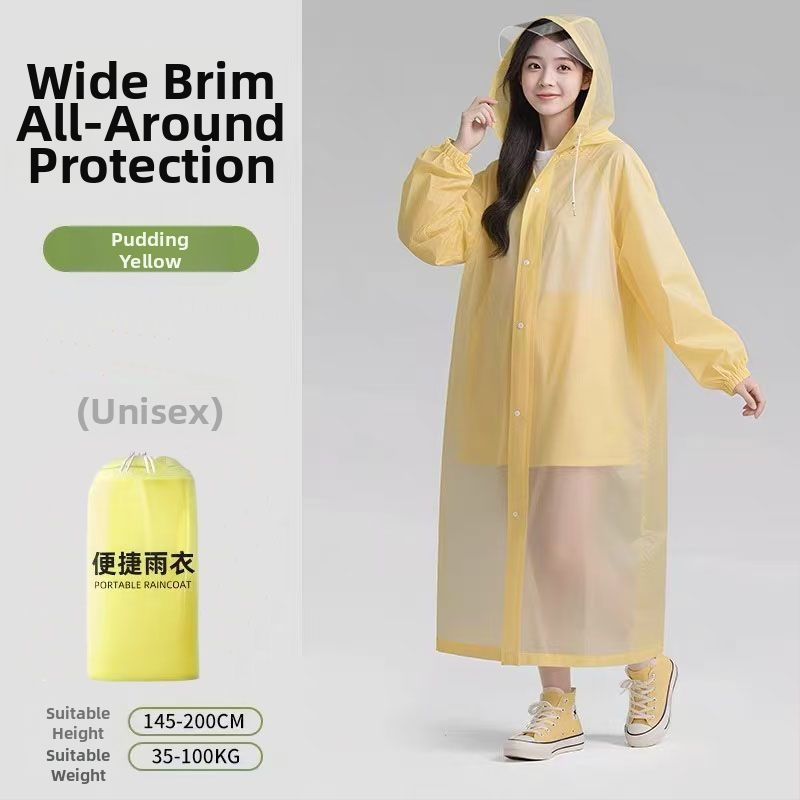 Garš lietusmētelis ārējiem ceļojumiem un kalnu pārgājieniem, PVC audums, ūdensnecaurlaidīgs PU slānis, iespējama logotipa druka