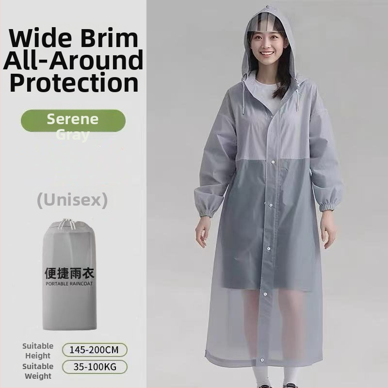 Garš lietusmētelis ārējiem ceļojumiem un kalnu pārgājieniem, PVC audums, ūdensnecaurlaidīgs PU slānis, iespējama logotipa druka