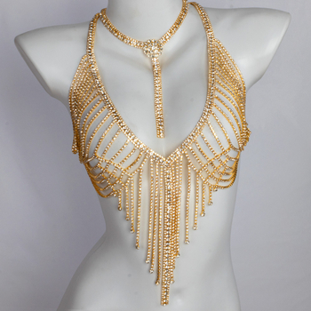 Kūno grandinė Europos–Amerikos stiliaus, pilna krištolo, tvirtas dizainas, Princesės serija, elektroplakavimas