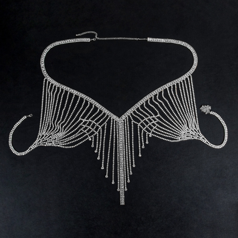 Kūno grandinė Europos–Amerikos stiliaus, pilna krištolo, tvirtas dizainas, Princesės serija, elektroplakavimas