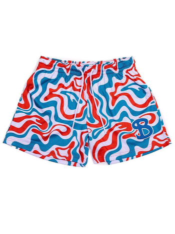 3D принтирани шорти, полиестер-еластан смес, права кройка, еластична материя