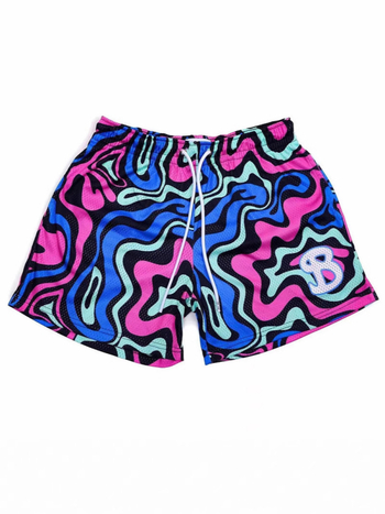 3D принтирани шорти, полиестер-еластан смес, права кройка, еластична материя