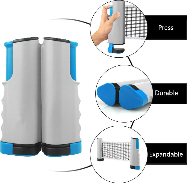 Ramă de plasă pentru tenis de masă – extensibilă, portabilă, design întărit; ABS resin; greutate 0,3 kg; ramă de plasă și suport pentru tenis de masă