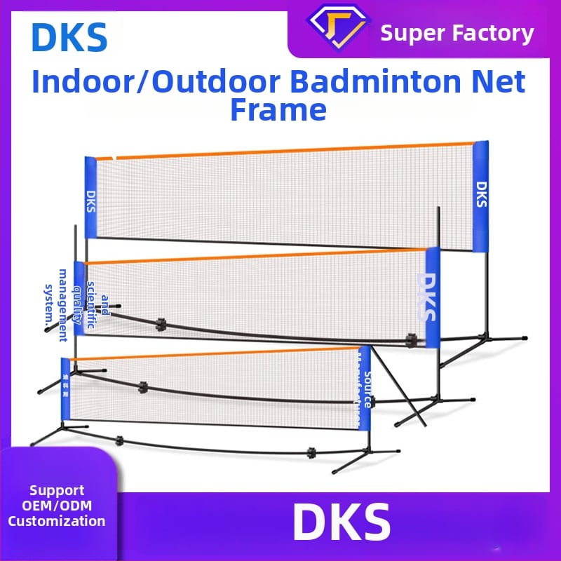 Okvir mreže za badminton – prenosni, sklopivi za vanjske natjecateljske uvjete, aluminijska legura, marka Dicos, mogućnost privatne oznake