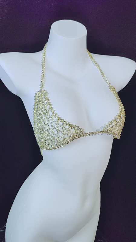 Αλυσίδα σώματος με στρας, γυναικείου στυλ, σειρά Princess, ηλεκτροπλατίωση