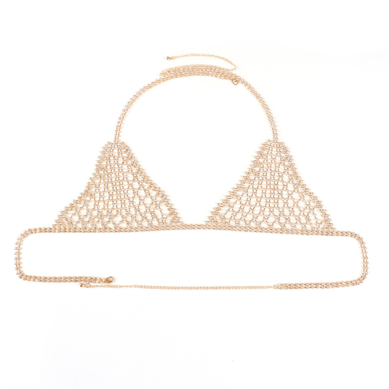 Αλυσίδα σώματος με στρας, γυναικείου στυλ, σειρά Princess, ηλεκτροπλατίωση