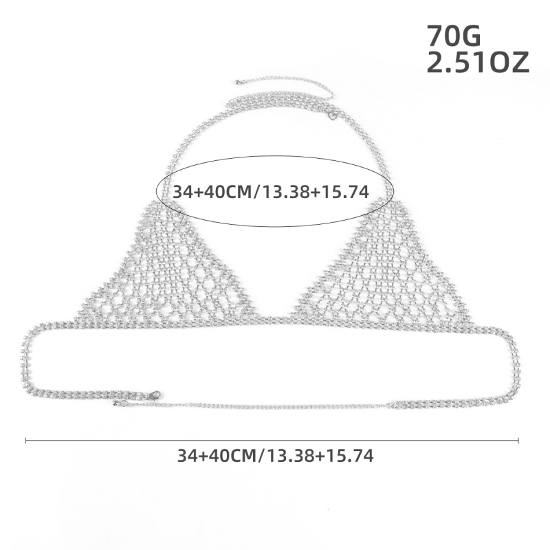 Αλυσίδα σώματος με στρας, γυναικείου στυλ, σειρά Princess, ηλεκτροπλατίωση