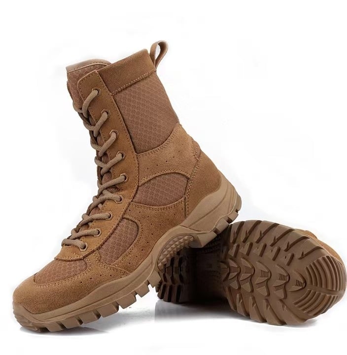 Jihua Universālas taktiskās botas pārgājieniem un telšanai – ūdensnecaurlaidīgs audums, augšējā daļa no govs ādas, apaļš purns