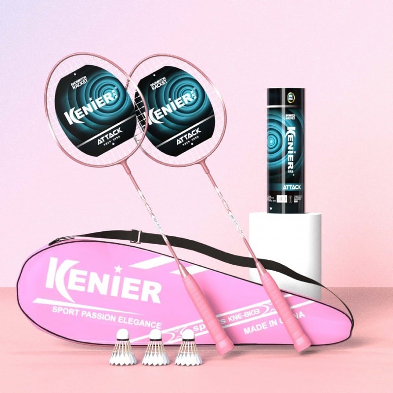 Knier badminton reketa — težina 95–100 g, okvir od željezne legure, ručka G1, pogodna za amatere i juniore