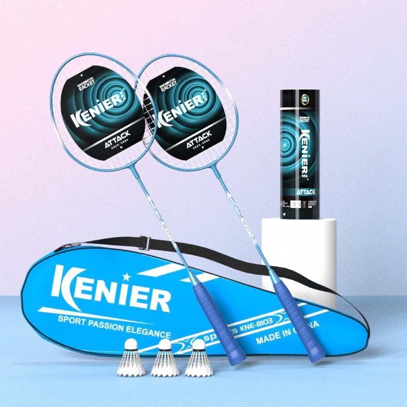 Knier badminton reketa — težina 95–100 g, okvir od željezne legure, ručka G1, pogodna za amatere i juniore