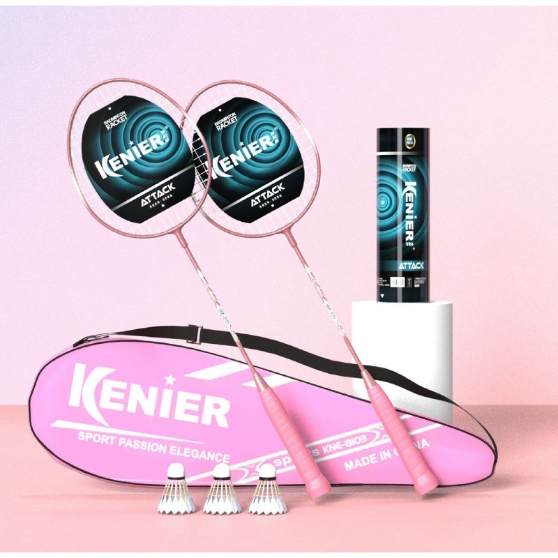Knier badminton reketa — težina 95–100 g, okvir od željezne legure, ručka G1, pogodna za amatere i juniore