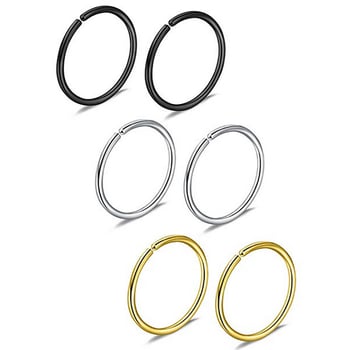 Геометрични носни пръстени – сет от 36 броя, медни, електропластиран, унисекс