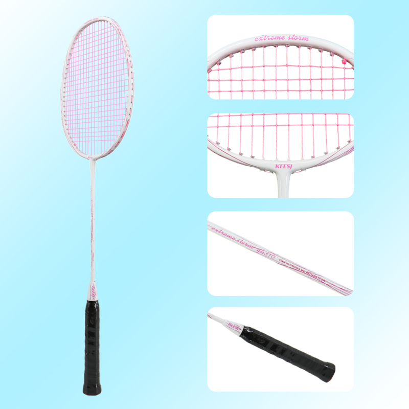 Raketa za badminton – okvir od karbonsko-aluminijske legure; konstrukcija od jednog dijela; težina 90–94 g; tip reketa: ravni; mogućnost tiska logotipa
