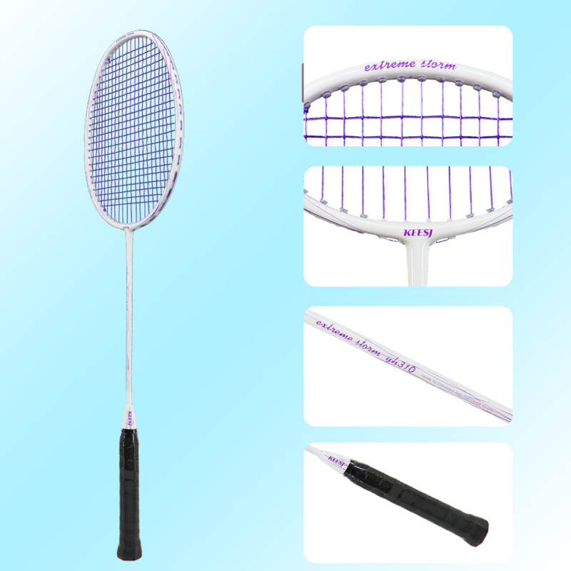 Raketa za badminton – okvir od karbonsko-aluminijske legure; konstrukcija od jednog dijela; težina 90–94 g; tip reketa: ravni; mogućnost tiska logotipa
