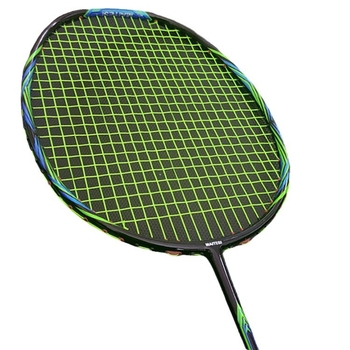 Raketa za badminton, okvir od karbonskih vlakana, ravna osovina, drška G5, srednja fleksija, pogodna za početnike