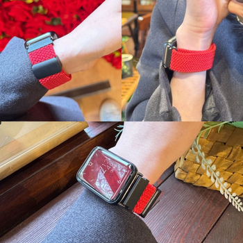 Apple Watch серия S плетен каиш за часовник (Материал на каиша: пластмаса; Размери на интерфейса: персонализирани; Стил: модерен; Вид закопчалка: друг)